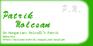 patrik molcsan business card